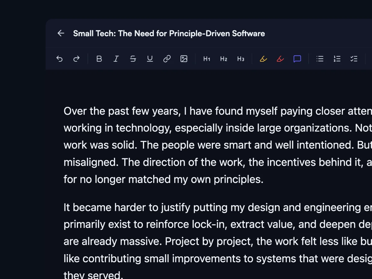 cDox private page editor showing encrypted Canadian-hosted writing environment