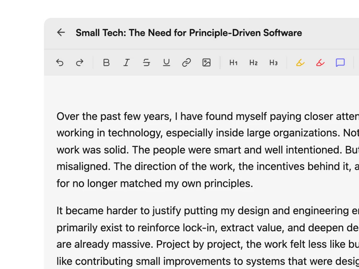 cDox private page editor showing encrypted Canadian-hosted writing environment